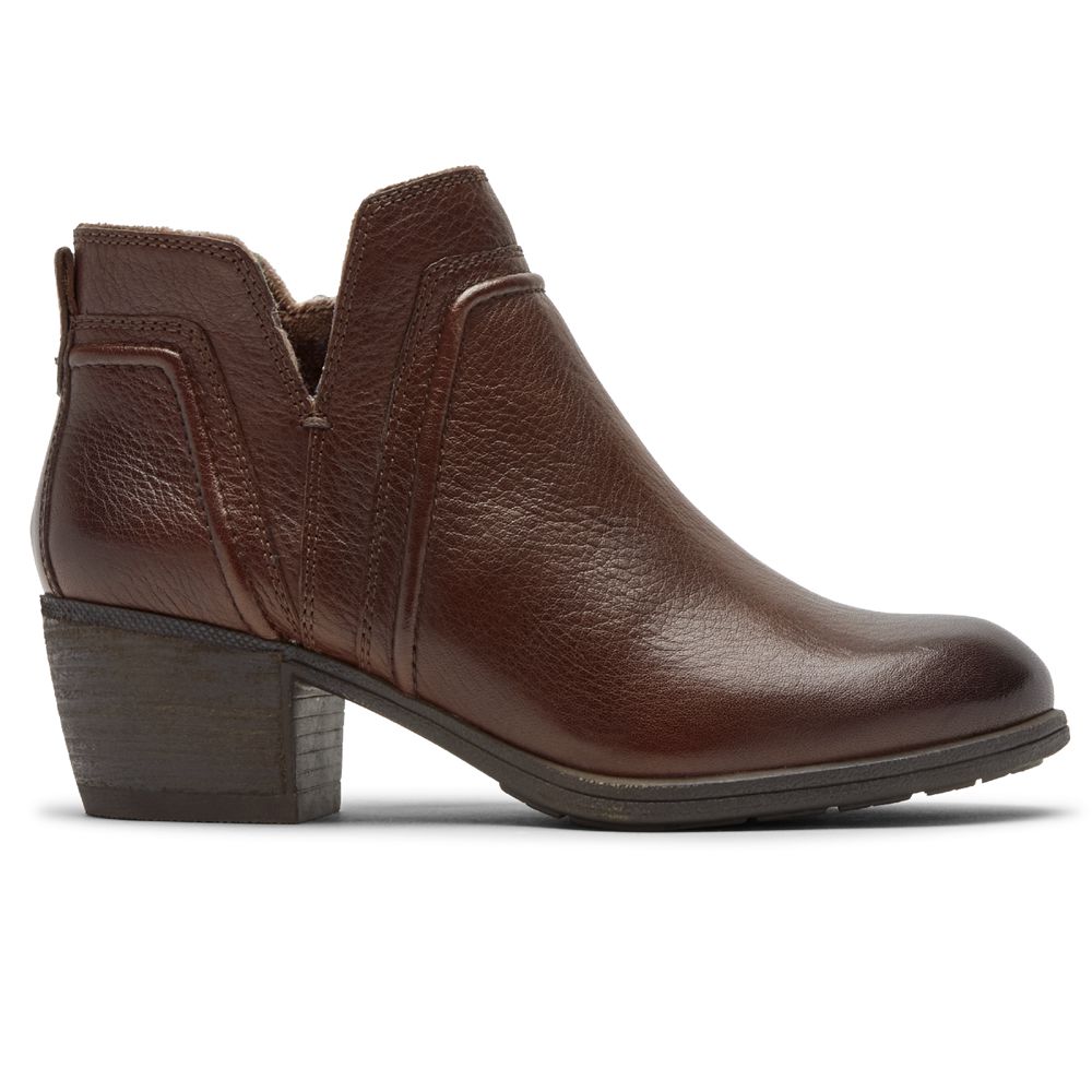 Booties Mulher Rockport Cobb Hill Anisa V-Cut Marrom,Portugal HEQTZ-7892